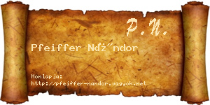 Pfeiffer Nándor névjegykártya